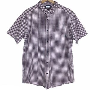 COLUMBIA Shirt Rapid Rivers II Short Sleeve Checks Gingham Red Blue Size Large